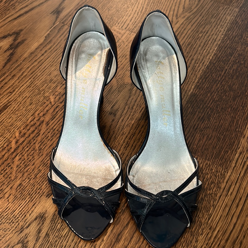 Bettye Muller Navy Patent Heels
